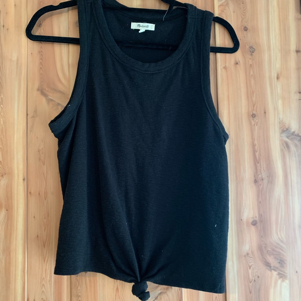 Madewell tie-up crop tank shirt. Size L.